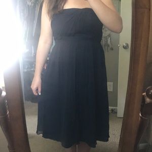 Navy strapless dress